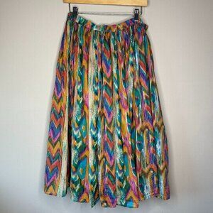 Le Mieux Studio Womens Vintage Bohemian Chevron Cotton Midi Skirt Boho One Size